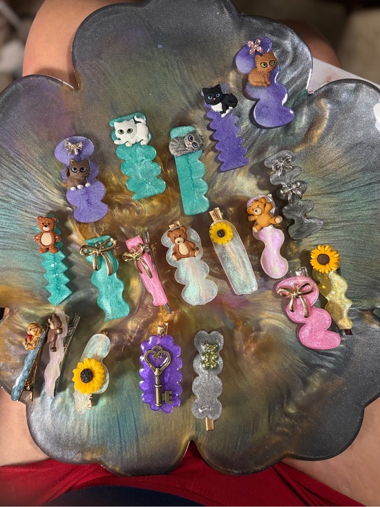 Other - Assorted Women’s Hair Clips – Pastel Purple, Teal, Pink, Gray & Yellow Set